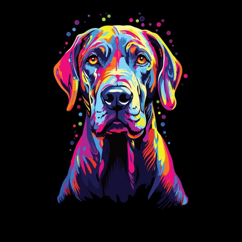 Watercolors Colorful Great Dane