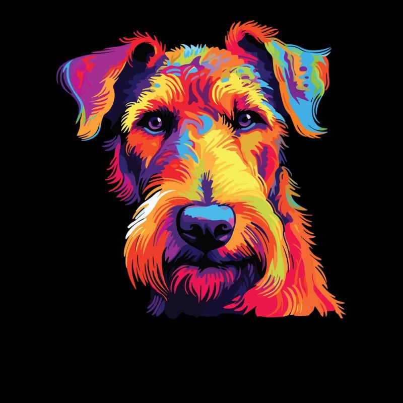 Aquarelle coloré Airedale Terrier