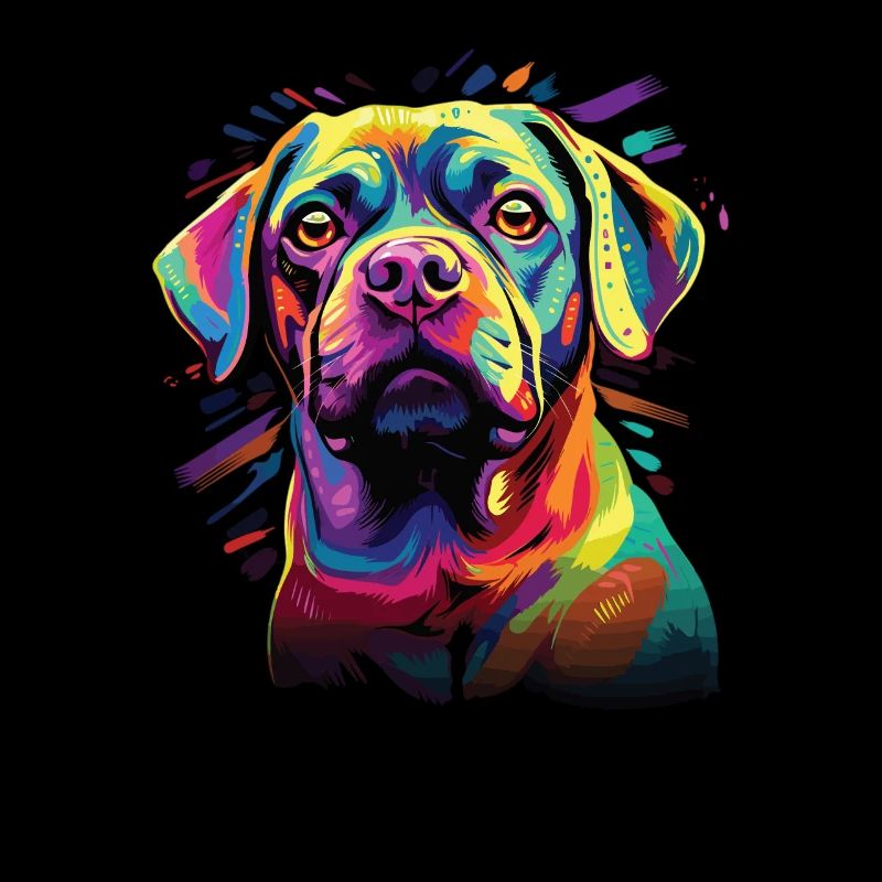 Puggle coloré aquarelle