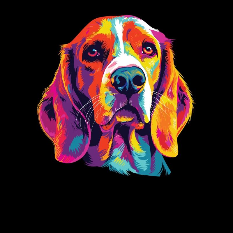 Watercolor Colorful Beagle Harrier