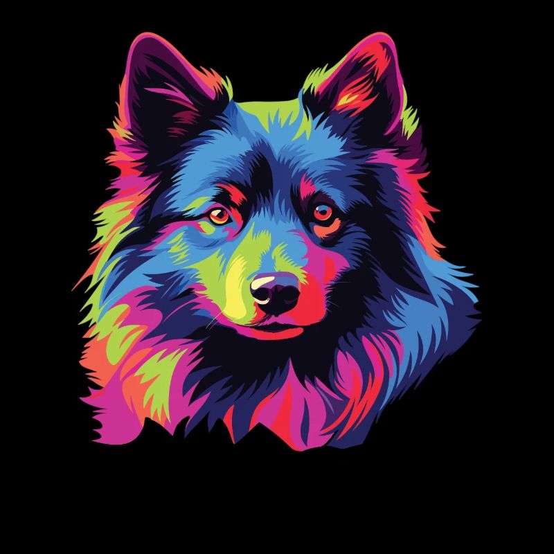 Aquarelle colorée Schipperke