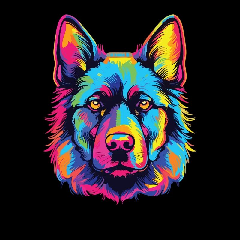Wasserfarben Farbenfroher Norwegischer Elchhund