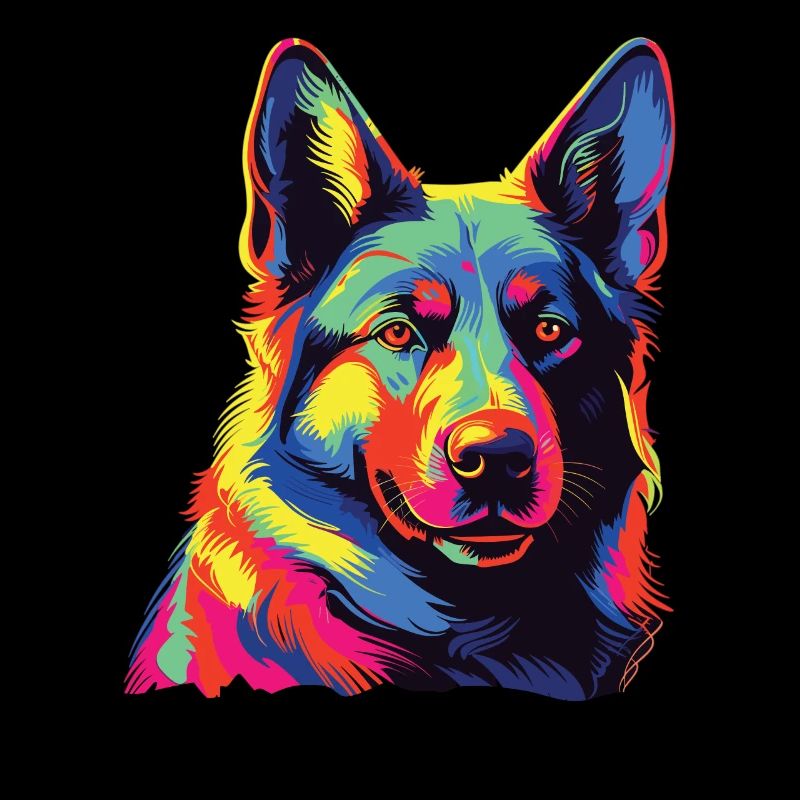Aquarelle colorée norvégien Elkhound