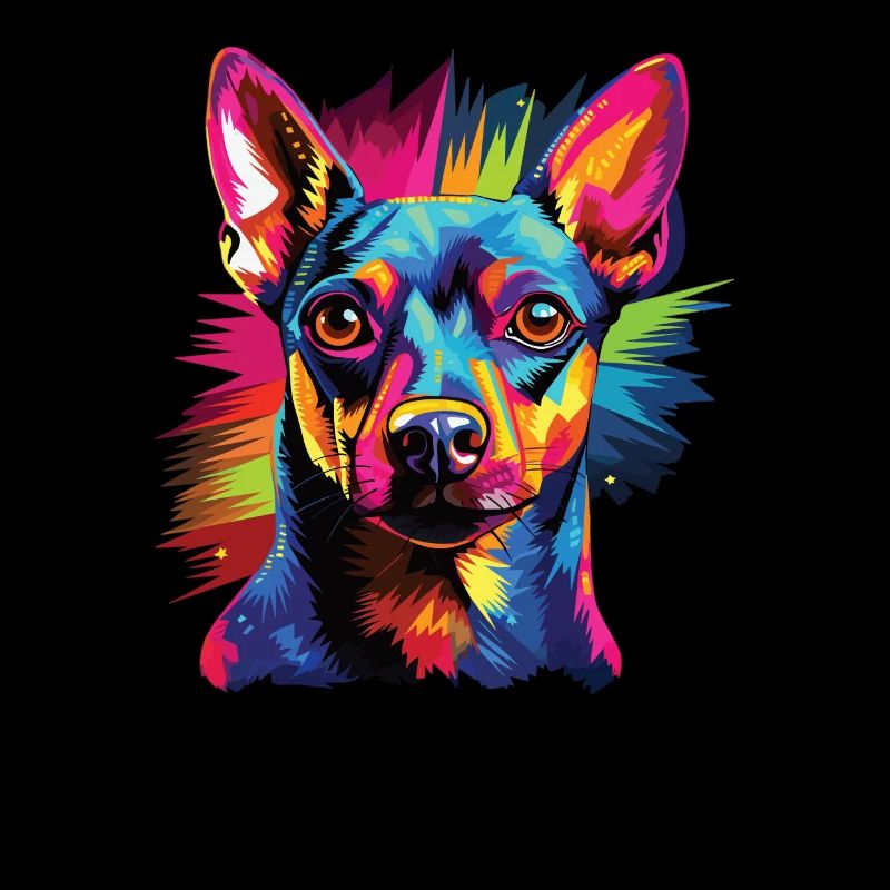 Aquarelle colorée Miniature Pinscher