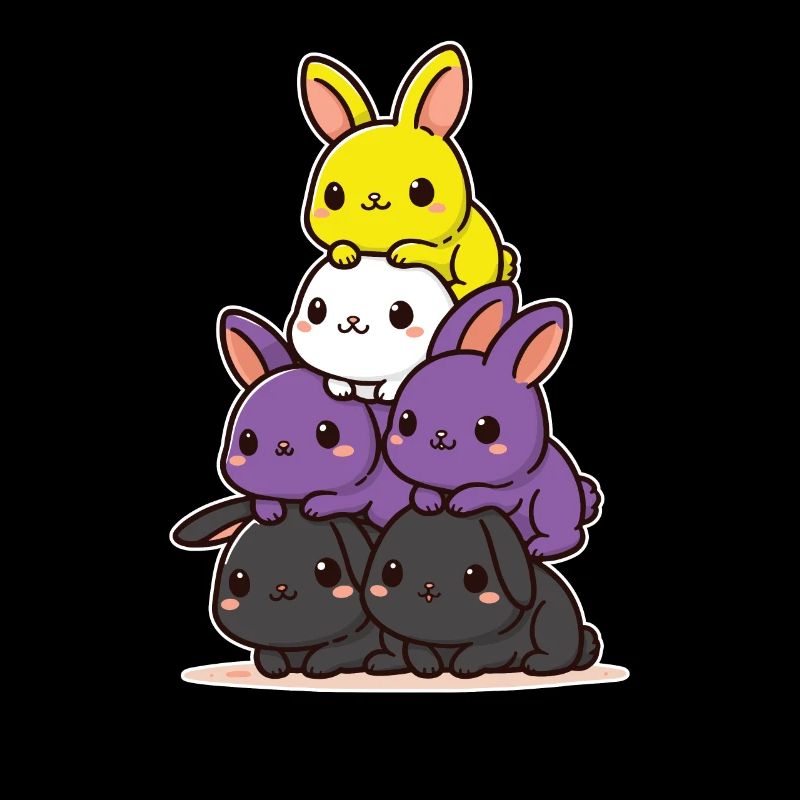 Bunnies Nonbinary Flag Pride Month Cute Bunny