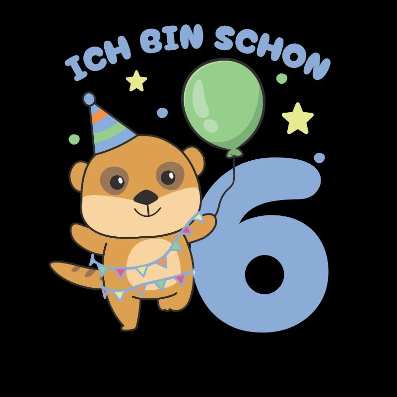 Ich bin schon 6 Erdmännchen Geburtstags Kinder