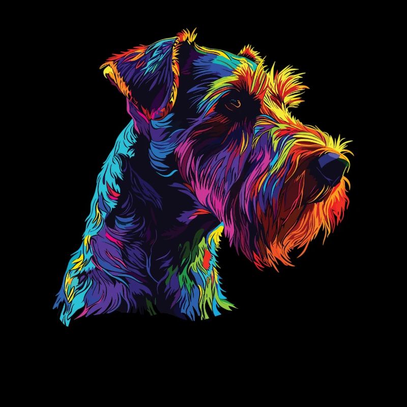 Aquarelle colorée Airedale Terrier