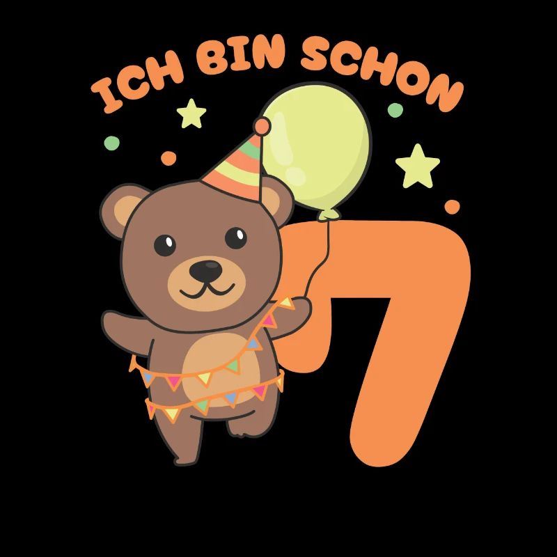 Ich bin schon 7 Bären Geburtstags Kinder