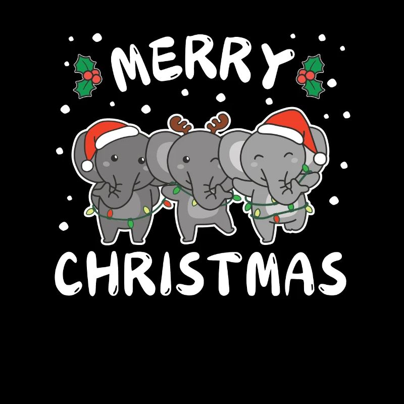 Joyeux Noël Mignon Éléphant Noël