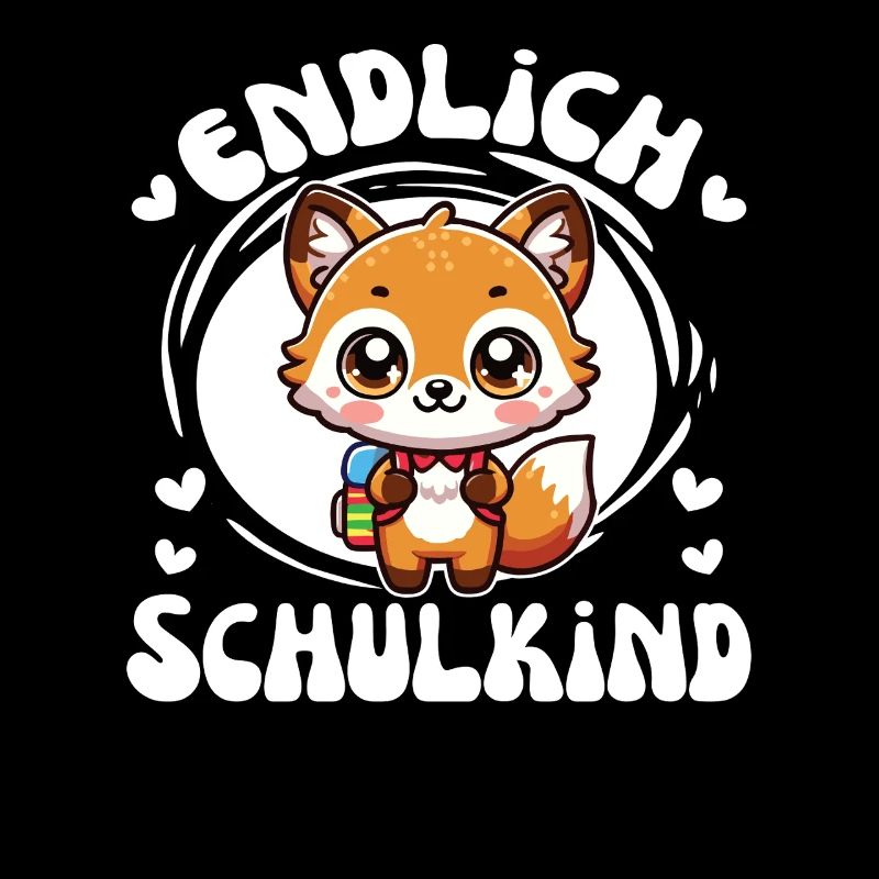 Endlich Schulkind süßer Fuchs zur Einschulung