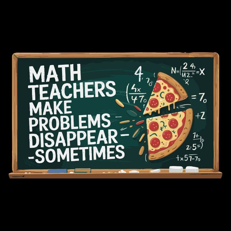 Professeur de mathématiques drôle Conception Pizza et résolution de problèmes