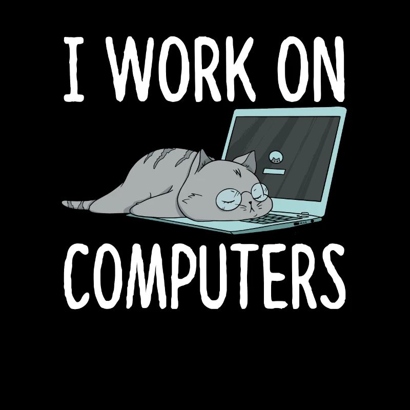I Work On Computers Katze Informatik Kätzchen