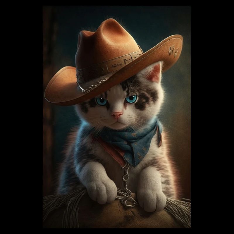 Cat with cowboy hat