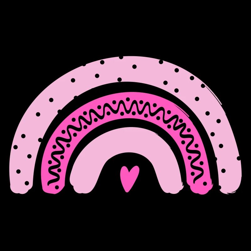 Rosa Regenbogen mit Herz
