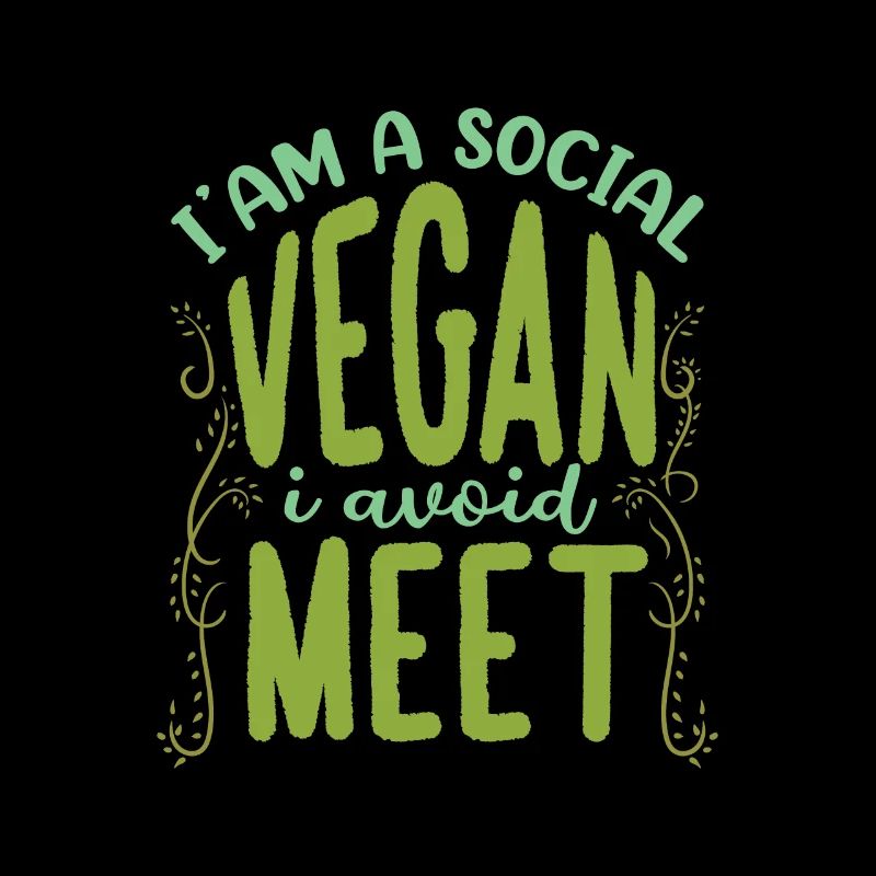Social Vegan Avoid Meet Funny Introvert Pun Anti