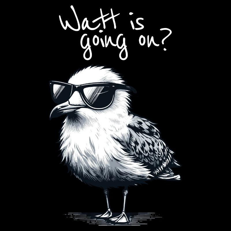 Watt is going on Coole Möwe Nordsee Spruch