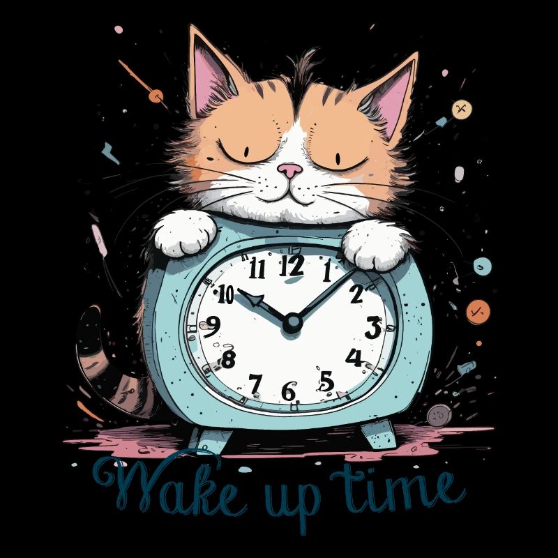 il est temps de se réveiller, humour de chat !