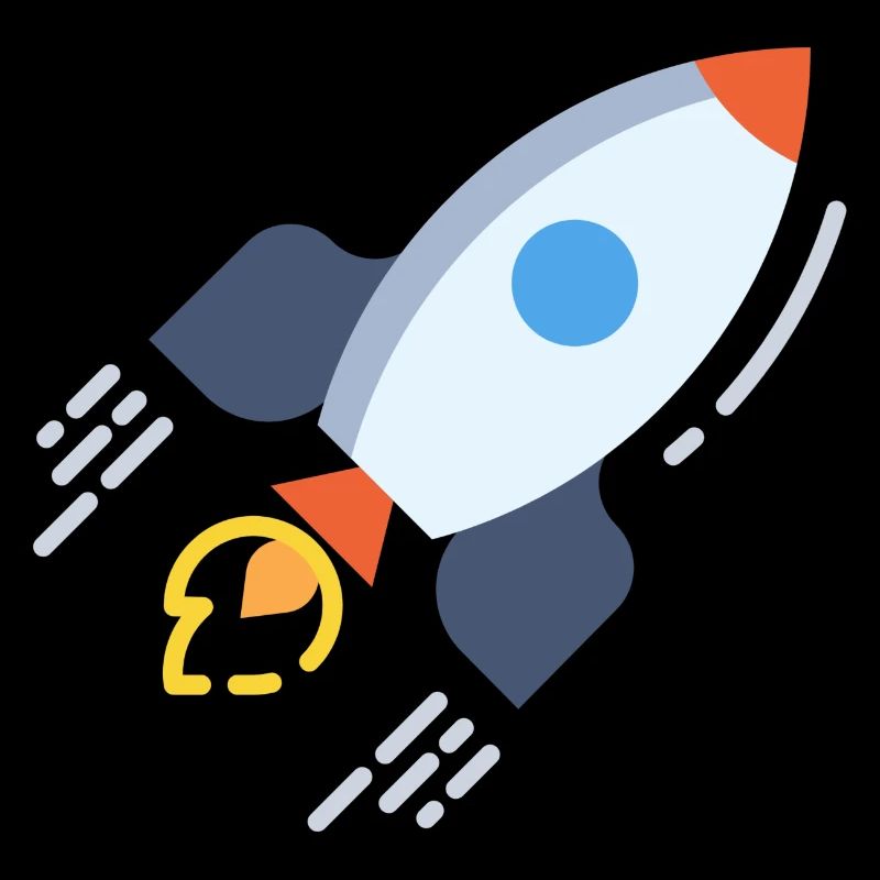 Flying rocket spaceship. gift