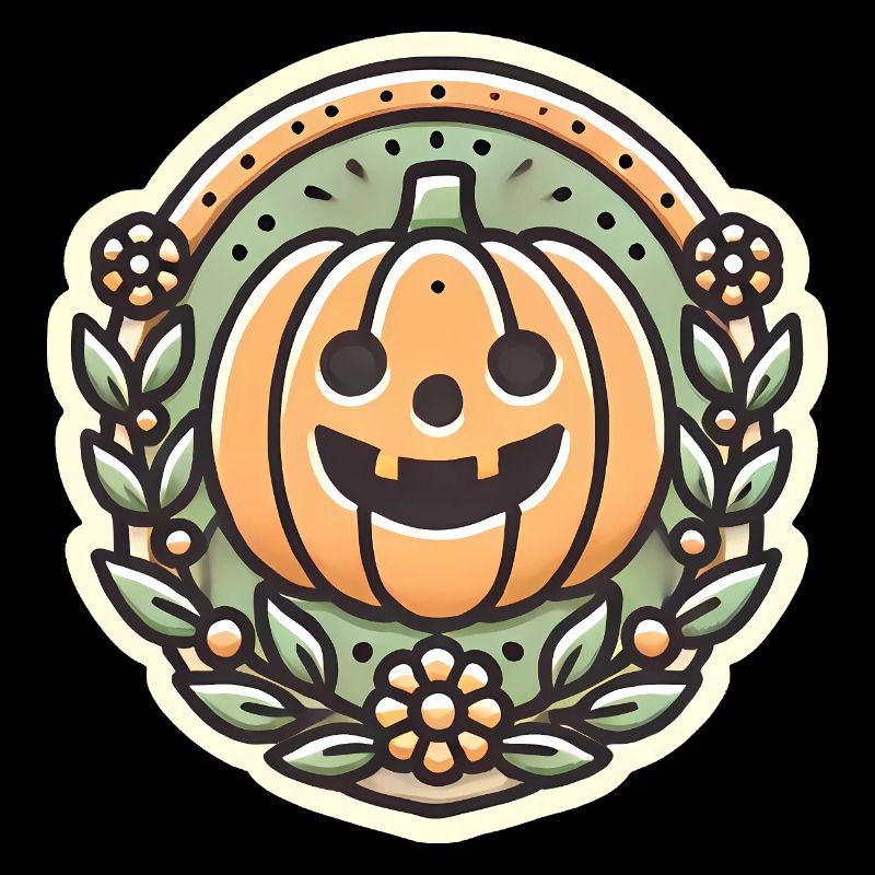 Vintage Halloween Kürbis Kranz Abzeichen