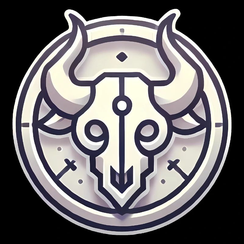 Conception minimaliste de l’insigne du crâne de taureau