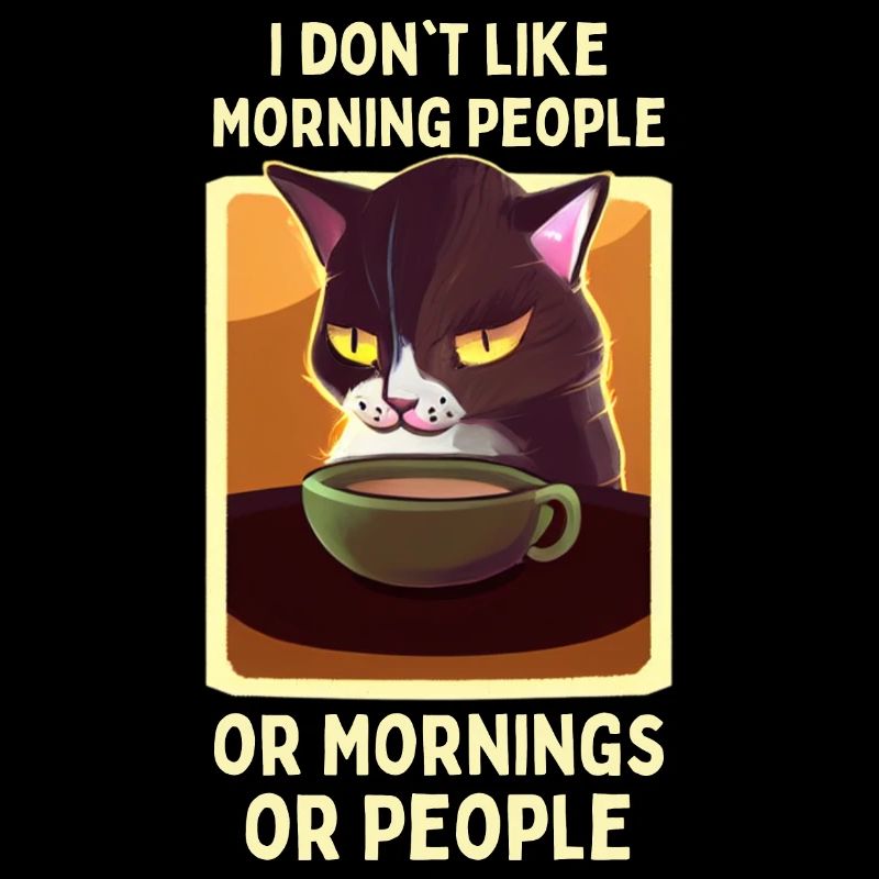 Kaffee Katze lustiger Spruch Müde Katze Kaffee