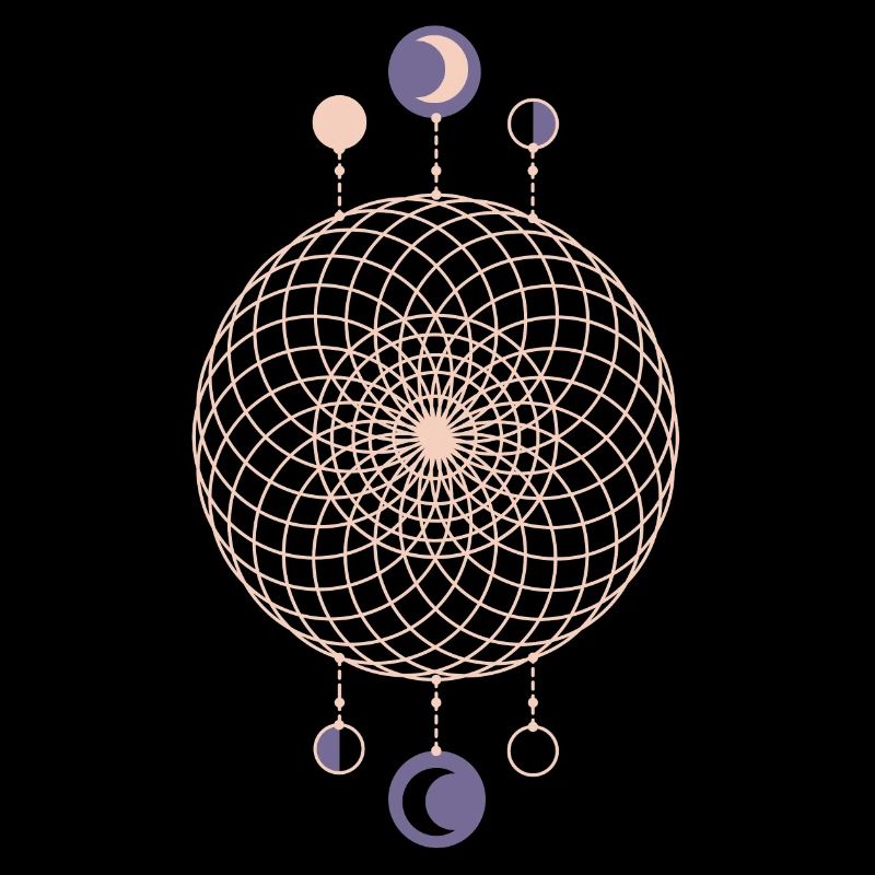 Moon Phases Geometric Pattern