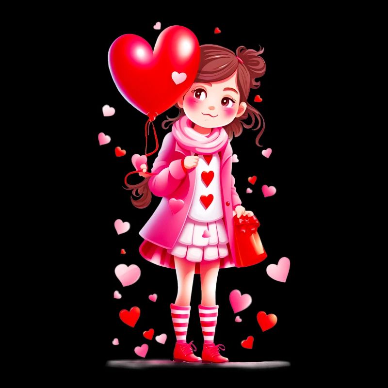 Kleines Mädchen mit Herzen 02