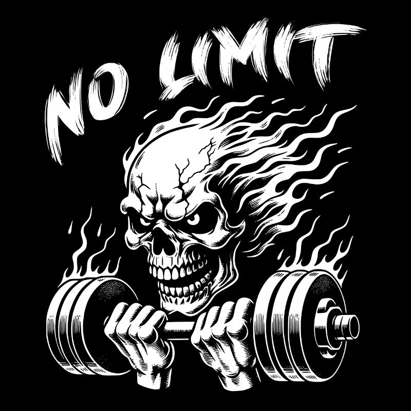 No Limit hartes Workout Skull mit Hantel