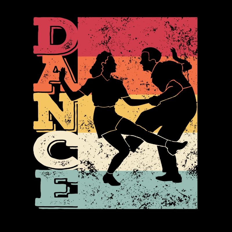 Boogie Woogie Swing Dancing Retro Colors Vintage