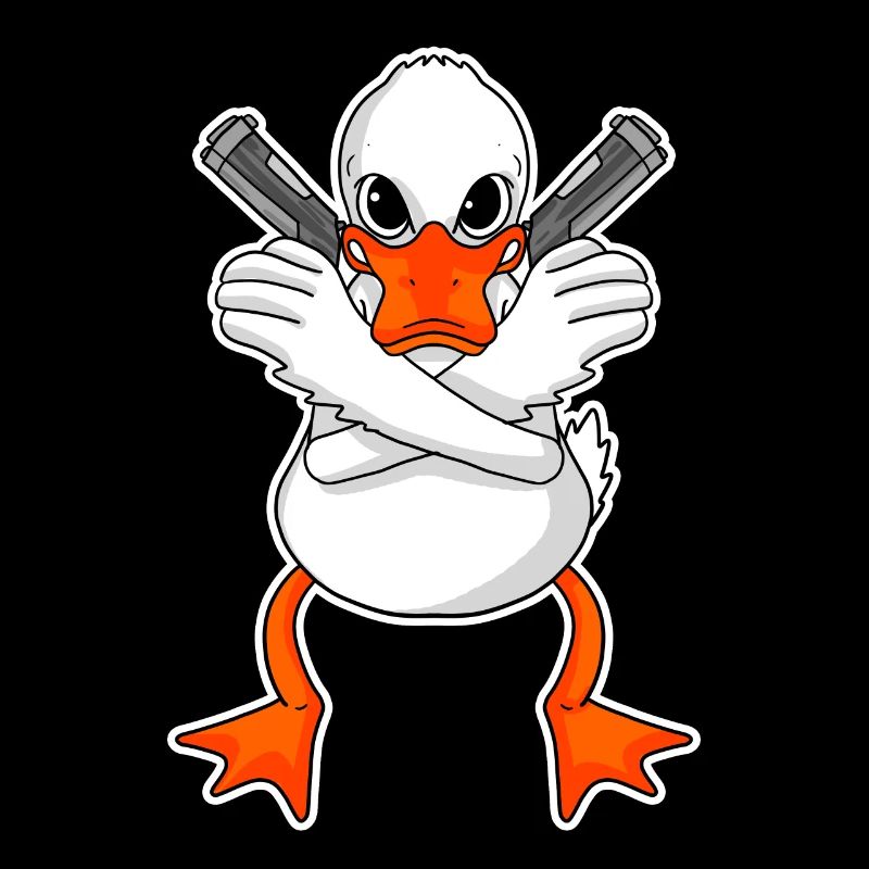 Ente mit Pistole