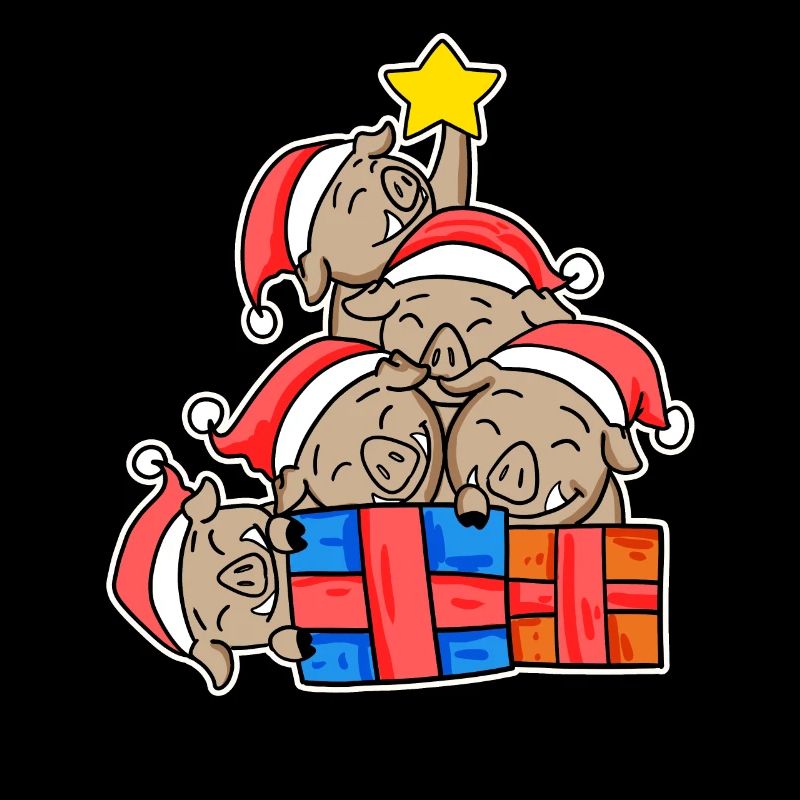 Wildschweine Weihnachtsbaum Wildschwein