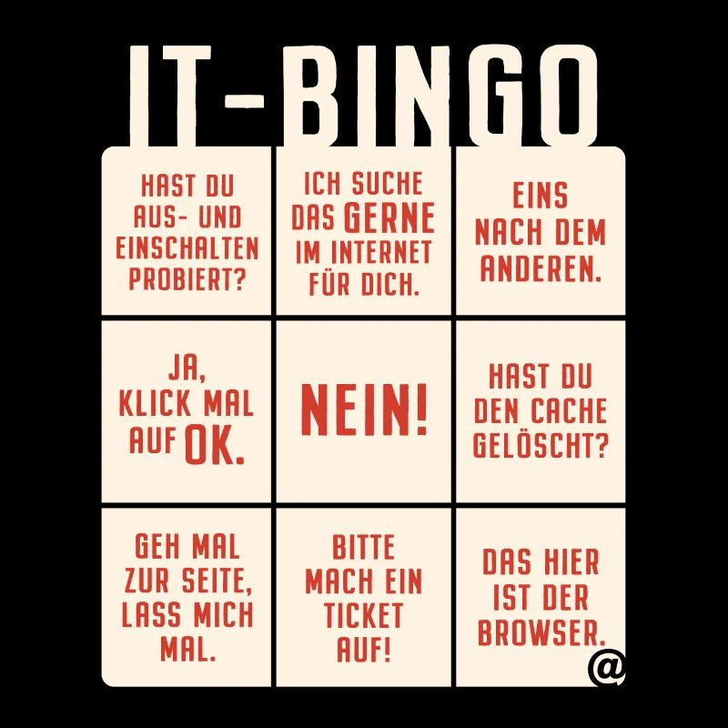 IT Support Bingo Service Desk IT Helpdesk Sysadmin