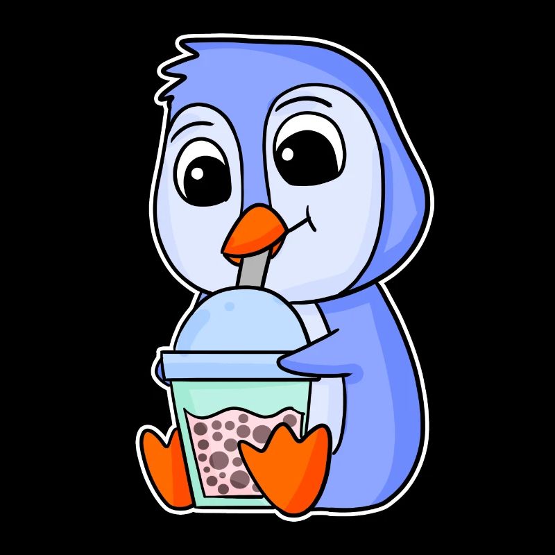 Pinguin Bubble tea Motiv