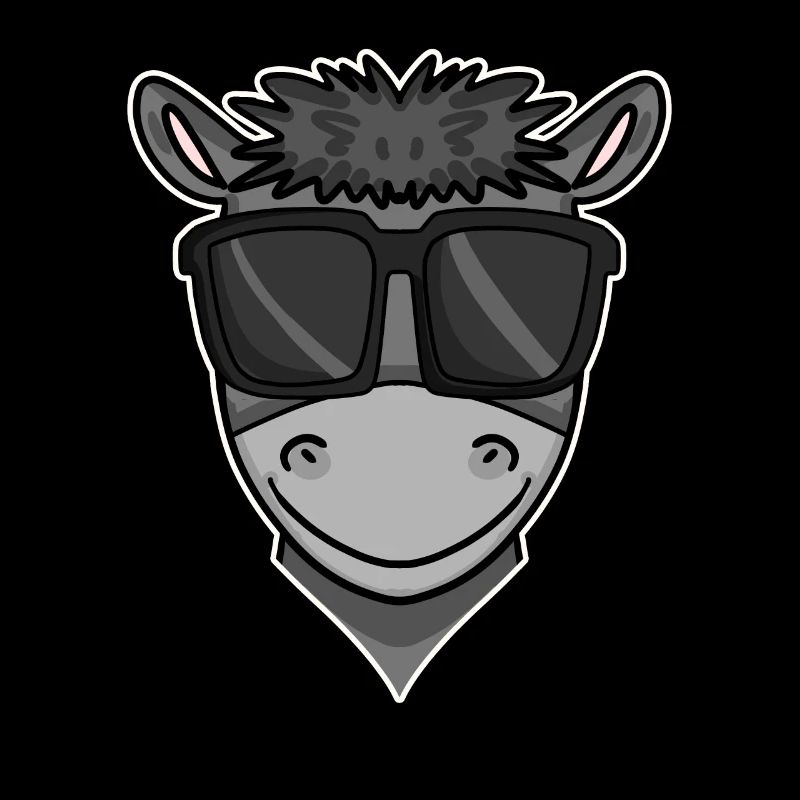 Cooler Esel mit Sonnenbrille