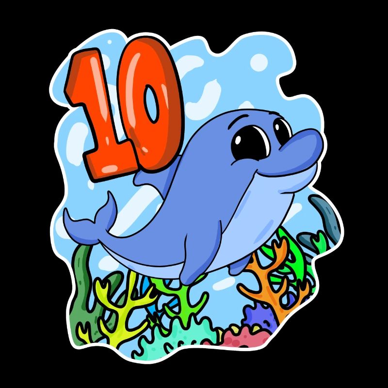 10e anniversaire Motif Dolphin - dix ans