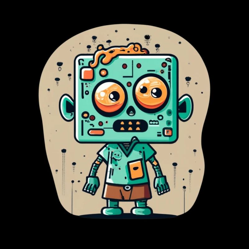Cute zombie with a square head