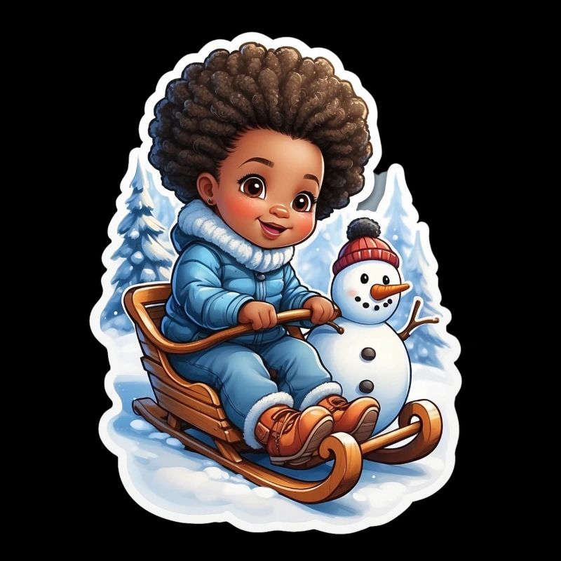 Winterspaß mit Schneemann und Schlitten