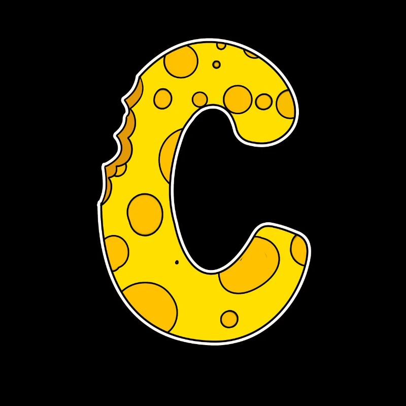 Lettre C - Lettre initiale C - Motif Fromage