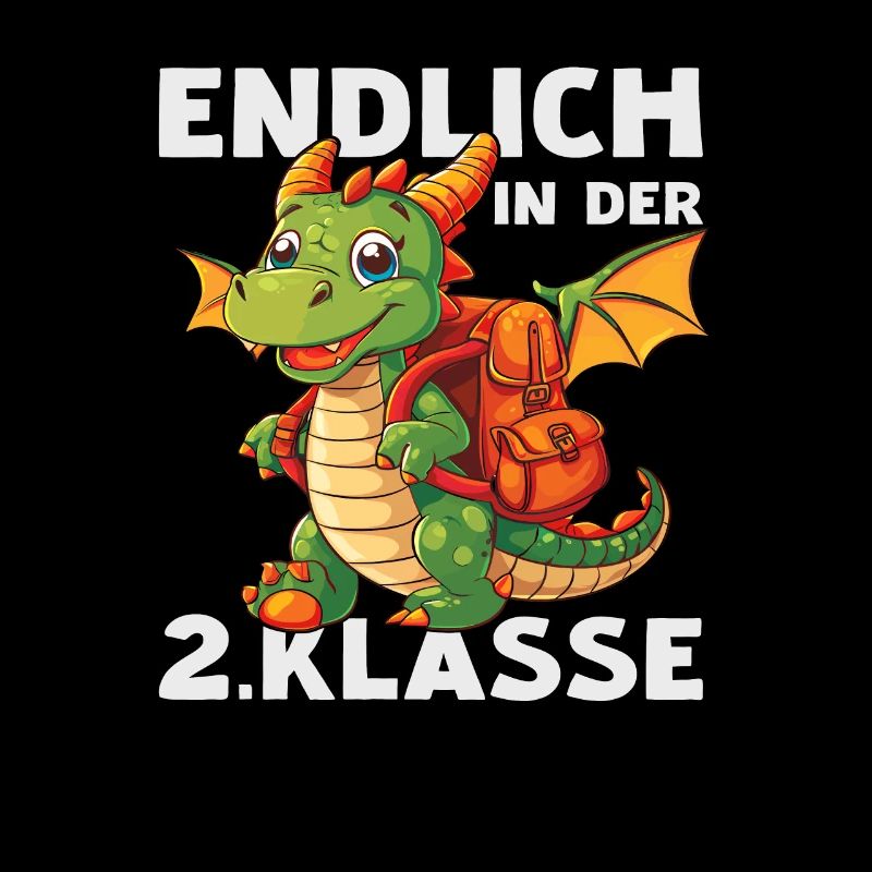 Drache 2 Klasse Jungen Mädchen Einschulung Schule