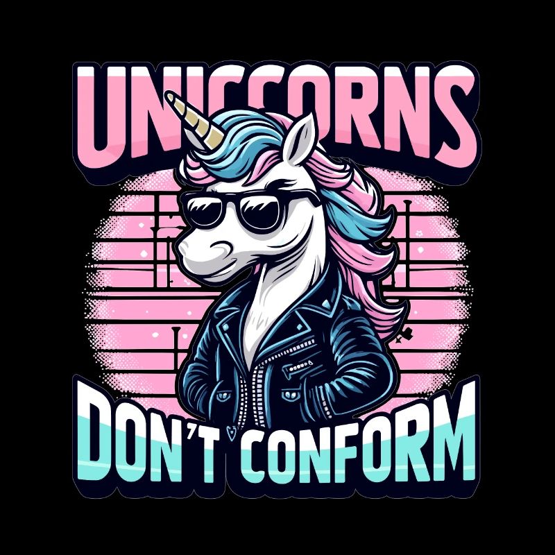 Unicorns Don’t Conform – Rockabilly Einhorn Design