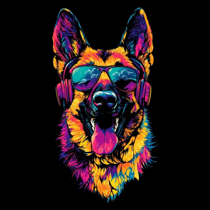 Schäferhund Bunte Farben Pop Art Hund Schäferhunde