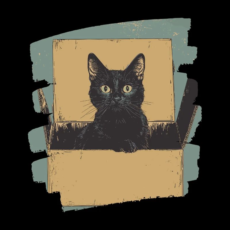 Katze in Karton Box Retro