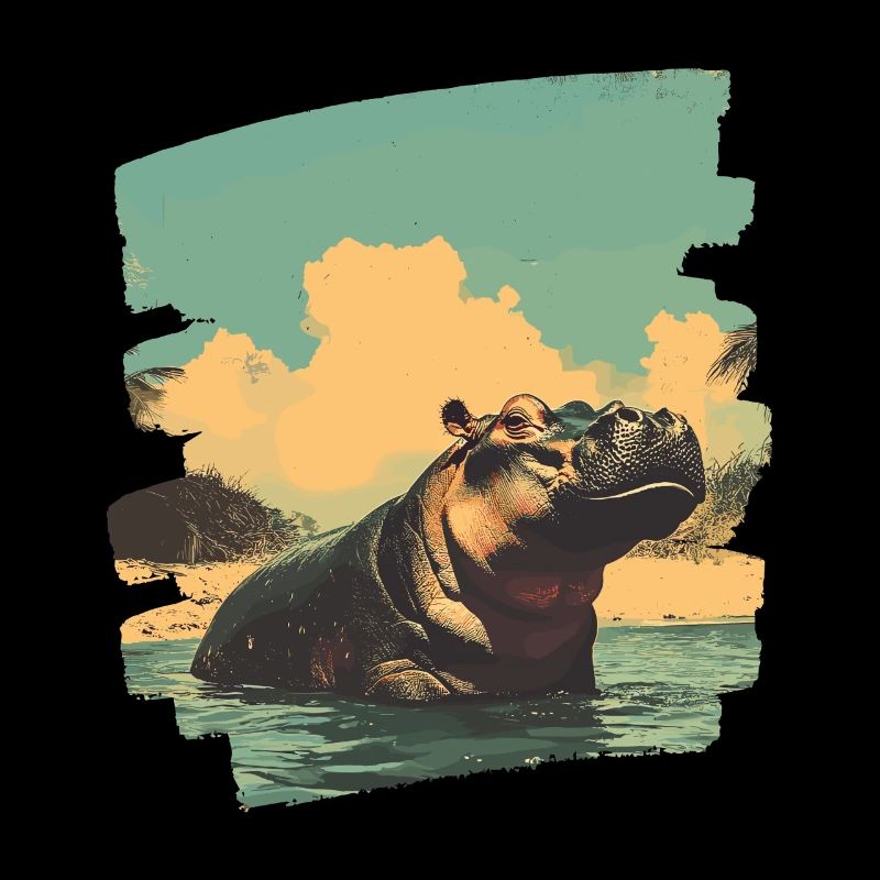 Hippopotame Rétro