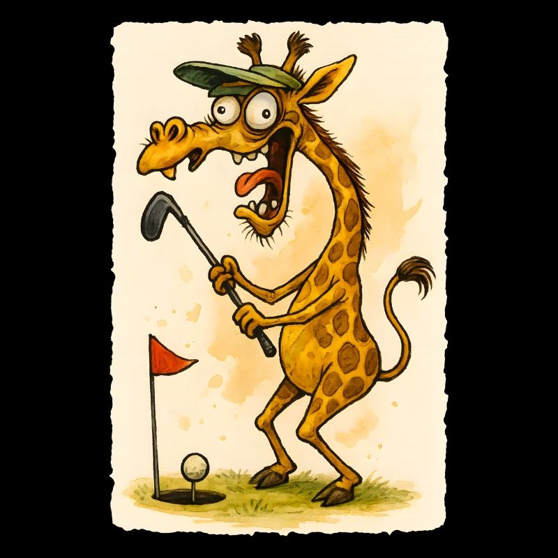 Girafe de golf dans Cartoon Madness - Drôle d’animal
