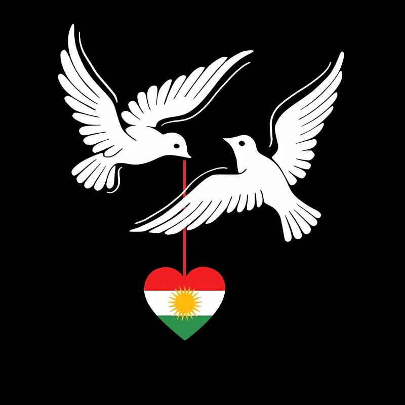 Kurdes du Kurdistan avec drapeau kurde