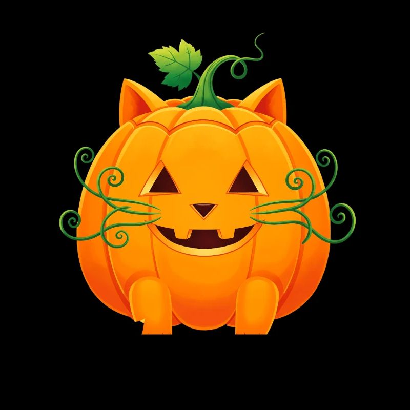 Chat Citrouille Halloween Design