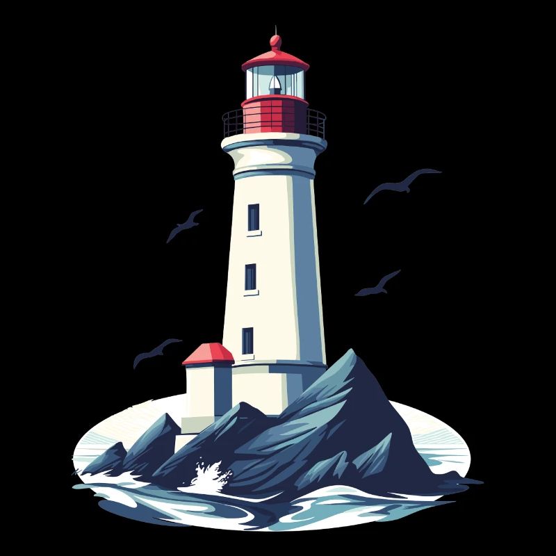 Lighthouse on rocky coast