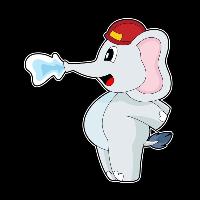 Elephant fireman firefighter helmet fire department