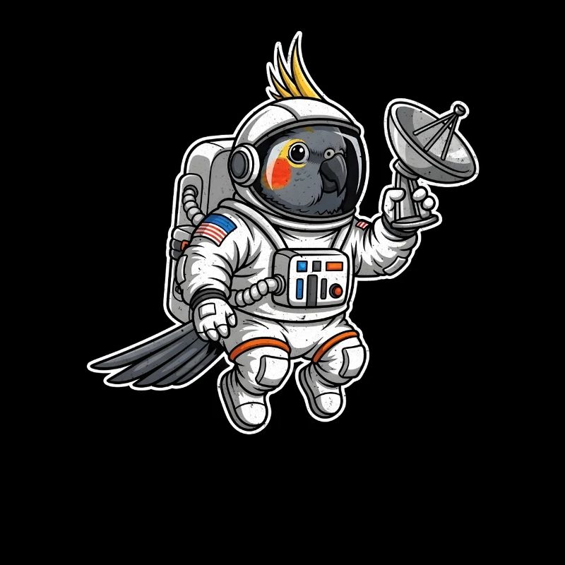 oiseau de l’espace astronaute calopsitte