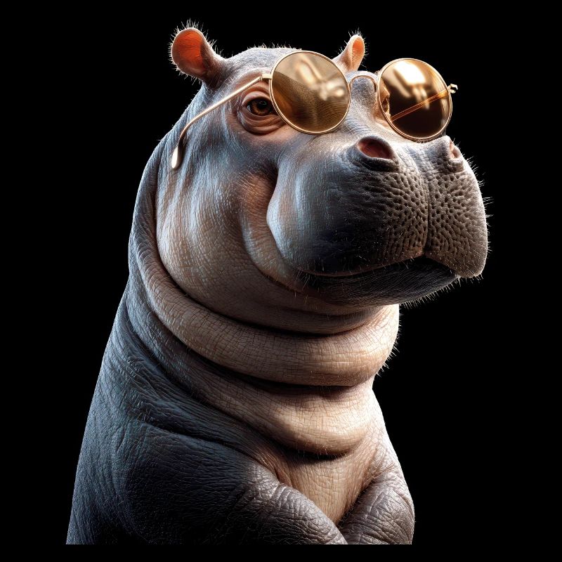 Nilpferd Flusspferd Mama Hippopotamus Cooles Hippo